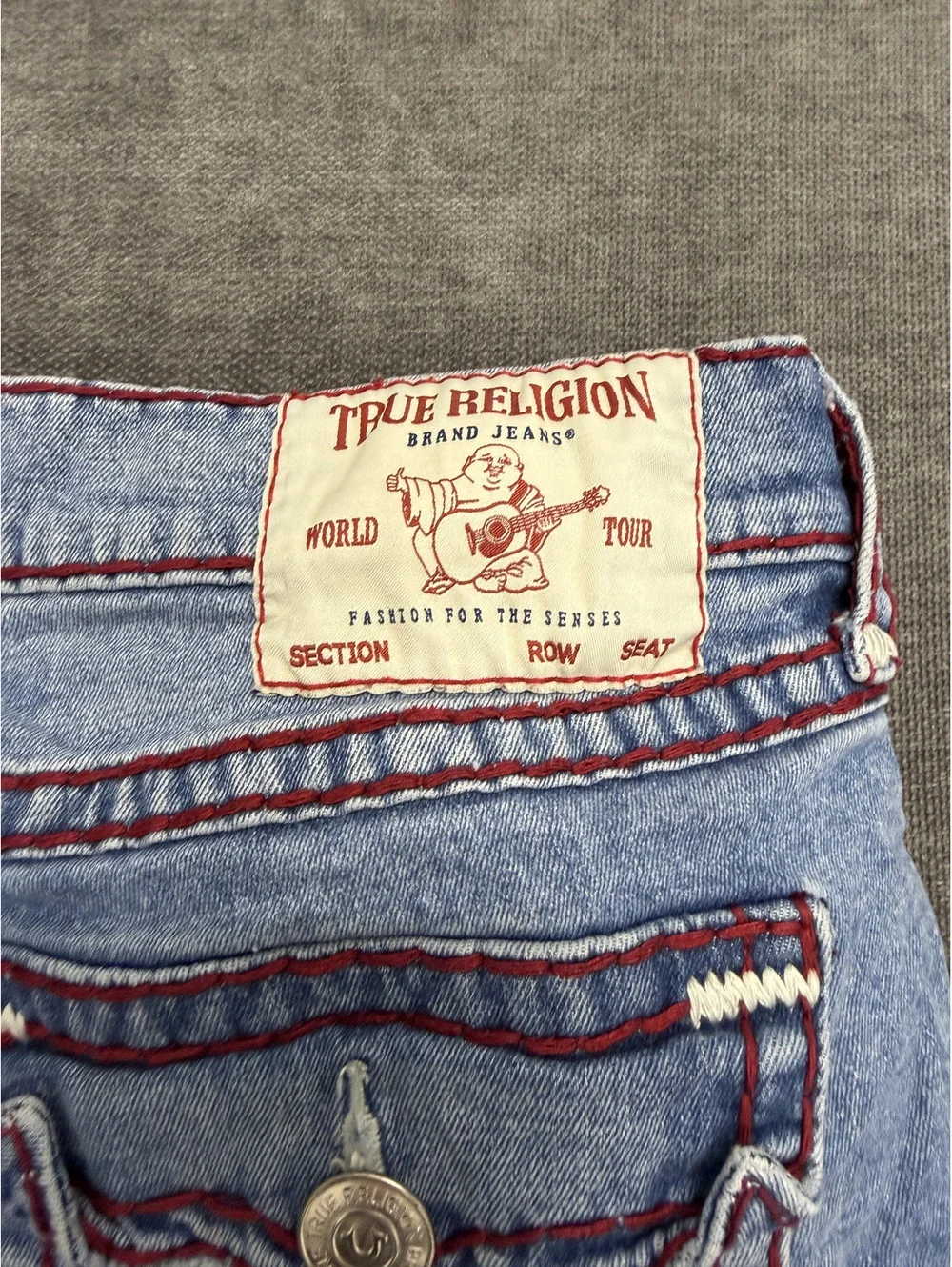 True Religion Rocco Relaxed Skinny Jeans Size 36 Light Blue Denim